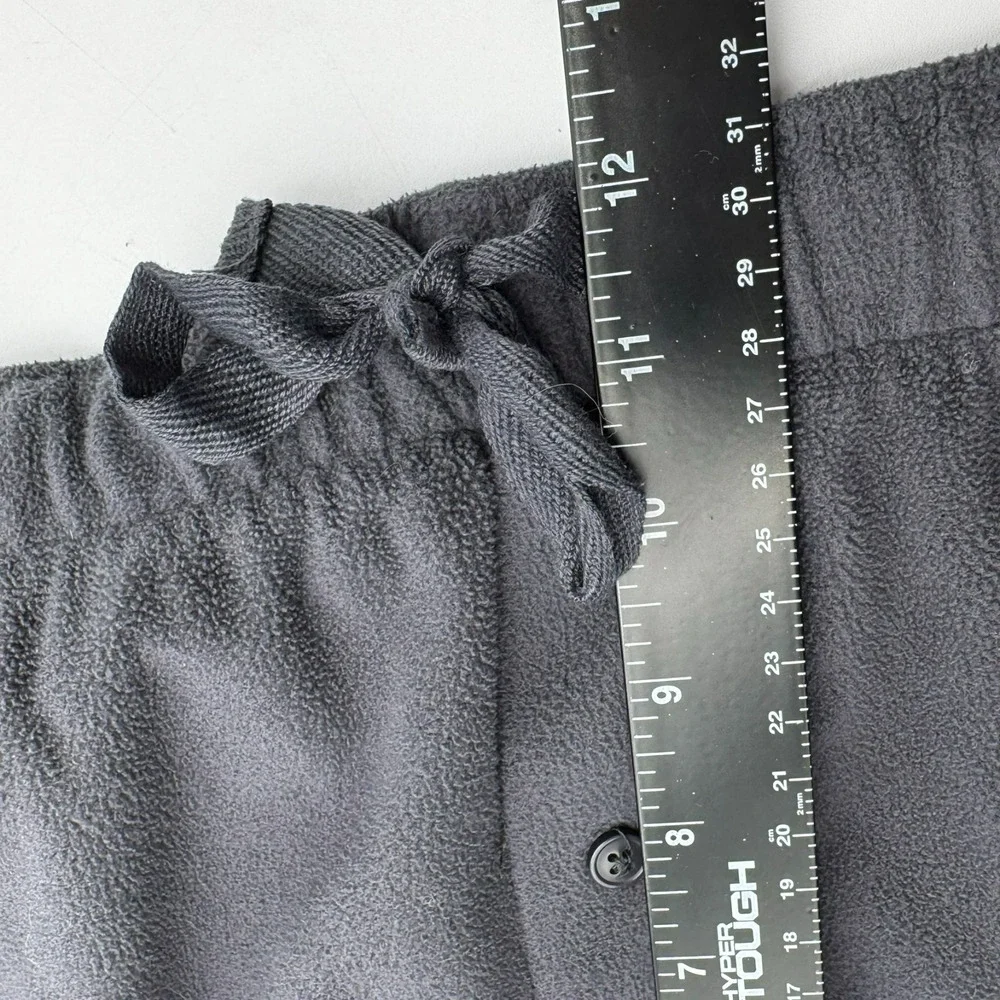 PUMA Men Large Gray Orange Fleece Sweatpants Embroidered Pull On Wide Leg Lounge